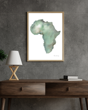 Load image into Gallery viewer, Africa Emerald Watercolour Print