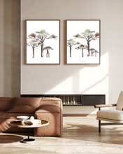Load image into Gallery viewer, Baobab Watercolour Print - 2 Piece Set