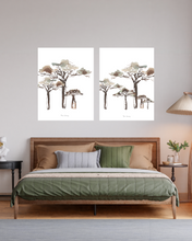 Load image into Gallery viewer, Baobab Watercolour Print - 2 Piece Set