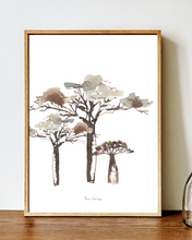 Load image into Gallery viewer, Baobab Trees Watercolour Print