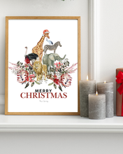 Load image into Gallery viewer, Christmas Safari Watercolour Print