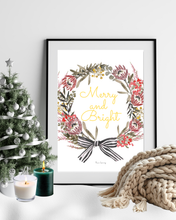 Load image into Gallery viewer, Christmas Wreath Watercolour Print