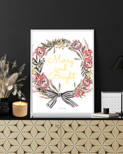 Load image into Gallery viewer, Christmas Wreath Watercolour Print