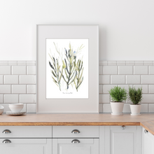 Load image into Gallery viewer, Green Leaves Watercolour Print