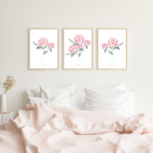 Load image into Gallery viewer, Heirloom Hydrangeas Watercolour Print -3 Piece Set