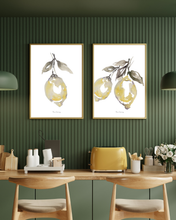 Load image into Gallery viewer, Lush Lemons Watercolour Print - 2 Piece Set