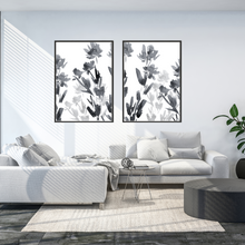 Load image into Gallery viewer, Monochrome Garden Watercolour Print 2-Piece Set