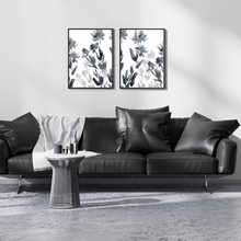 Load image into Gallery viewer, Monochrome Garden Watercolour Print 2-Piece Set
