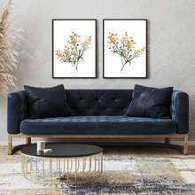Load image into Gallery viewer, Mustard Blooms Watercolour Print - 2 Piece Set