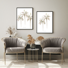 Load image into Gallery viewer, Muted Palms Watercolour Print - 2 Piece Set