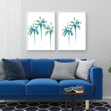 Load image into Gallery viewer, Palm Promenade Watercolour Print - 2 Piece Set