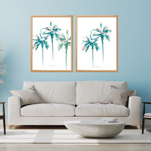Load image into Gallery viewer, Palm Promenade Watercolour Print - 2 Piece Set