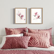 Load image into Gallery viewer, Pink Magnolia Watercolour Print- 2 Piece Set