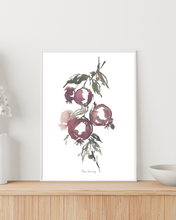 Load image into Gallery viewer, Pomegranate Branch Watercolour Print