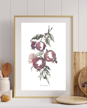 Load image into Gallery viewer, Pomegranate Branch Watercolour Print