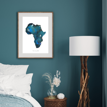 Load image into Gallery viewer, Africa Sapphire Watercolour Print