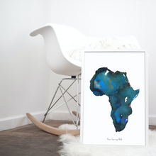 Load image into Gallery viewer, Africa Sapphire Watercolour Print