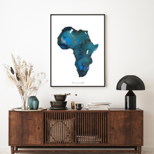 Load image into Gallery viewer, Africa Sapphire Watercolour Print