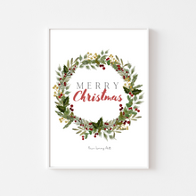 Load image into Gallery viewer, Christmas Wreath Watercolour Print
