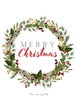 Load image into Gallery viewer, Christmas Wreath Watercolour Print