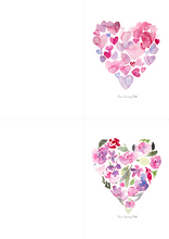 Load image into Gallery viewer, FREE - Watercolour Hearts A6 Card DIGITAL DOWNLOAD