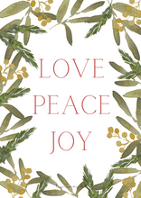 Load image into Gallery viewer, LOVE PEACE JOY Christmas Print