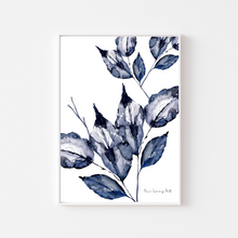 Load image into Gallery viewer, Midnight Delft Blue Single Watercolour Print