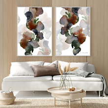Load image into Gallery viewer, Organic Abstract Watercolour Print- 2 Piece Set