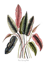 Load image into Gallery viewer, Pink and Green Tropical Leaves Print
