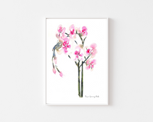 Load image into Gallery viewer, Pink Orchid Floral Watercolour Print