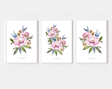 Load image into Gallery viewer, Spring Posie Watercolour Print-3 Piece Set