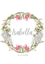 Load image into Gallery viewer, Customized Watercolour Floral Wreath Print