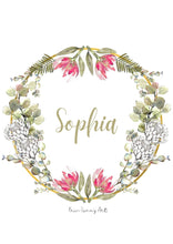 Load image into Gallery viewer, Customized Watercolour Floral Wreath Print