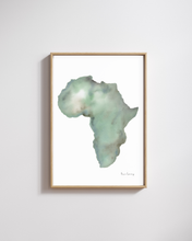 Load image into Gallery viewer, Africa Emerald Watercolour Print

