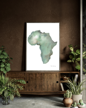 Load image into Gallery viewer, Africa Emerald Watercolour Print
