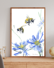 Load image into Gallery viewer, Bees Watercolour Print
