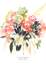 Load image into Gallery viewer, Wedding Bouquet Custom Watercolour Print
