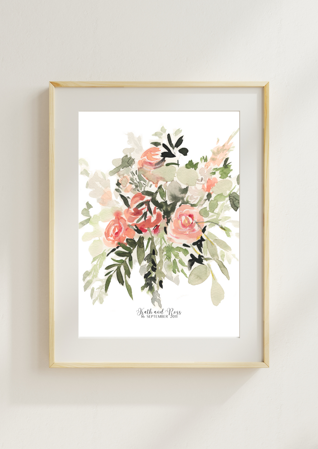 Wedding Bouquet Custom Watercolour Print