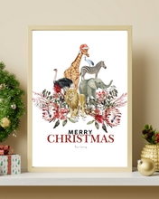 Load image into Gallery viewer, Christmas Safari Watercolour Print
