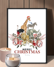 Load image into Gallery viewer, Christmas Safari Watercolour Print
