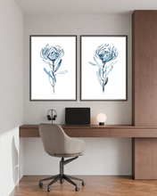 Load image into Gallery viewer, Blue Delft Pin Cushions Watercolour Print - 2 Piece
