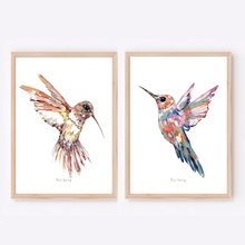 Load image into Gallery viewer, Hummingbirds Print - 2 Piece Set
