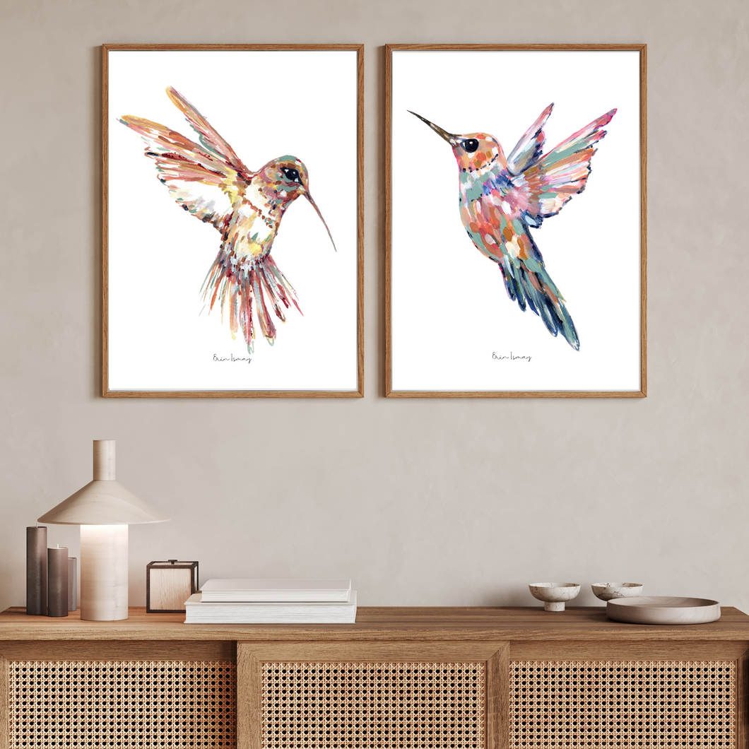 Hummingbirds Print - 2 Piece Set