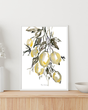 Load image into Gallery viewer, Lemon Branch Watercolour Print
