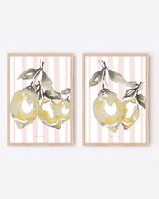 Load image into Gallery viewer, Amalfi Lemons Watercolour Print - 2 Piece Set
