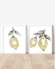 Load image into Gallery viewer, Lush Lemons Watercolour Print - 2 Piece Set
