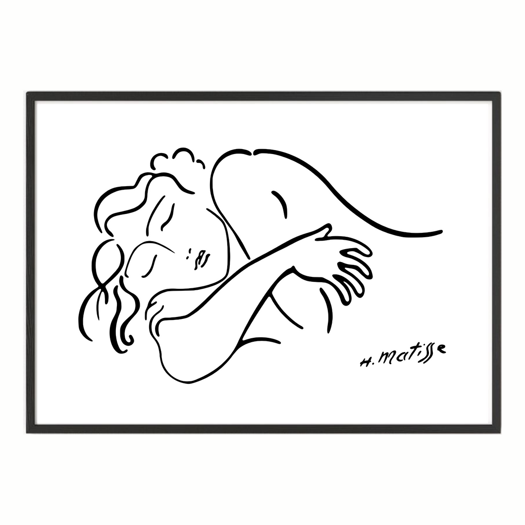 Sleeping Woman Vintage Print