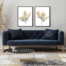 Load image into Gallery viewer, Mustard Blooms Watercolour Print - 2 Piece Set
