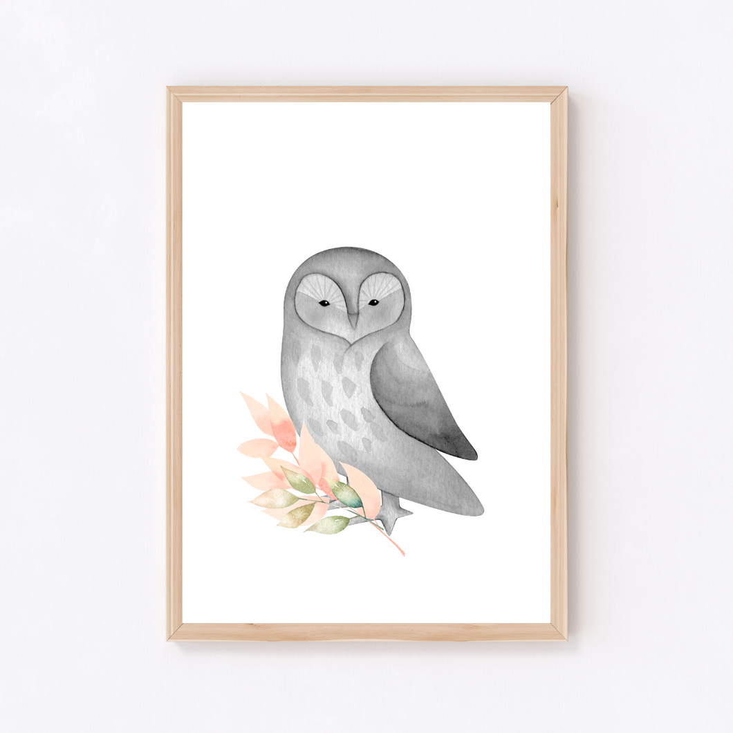 Woodland Owl Poster Print