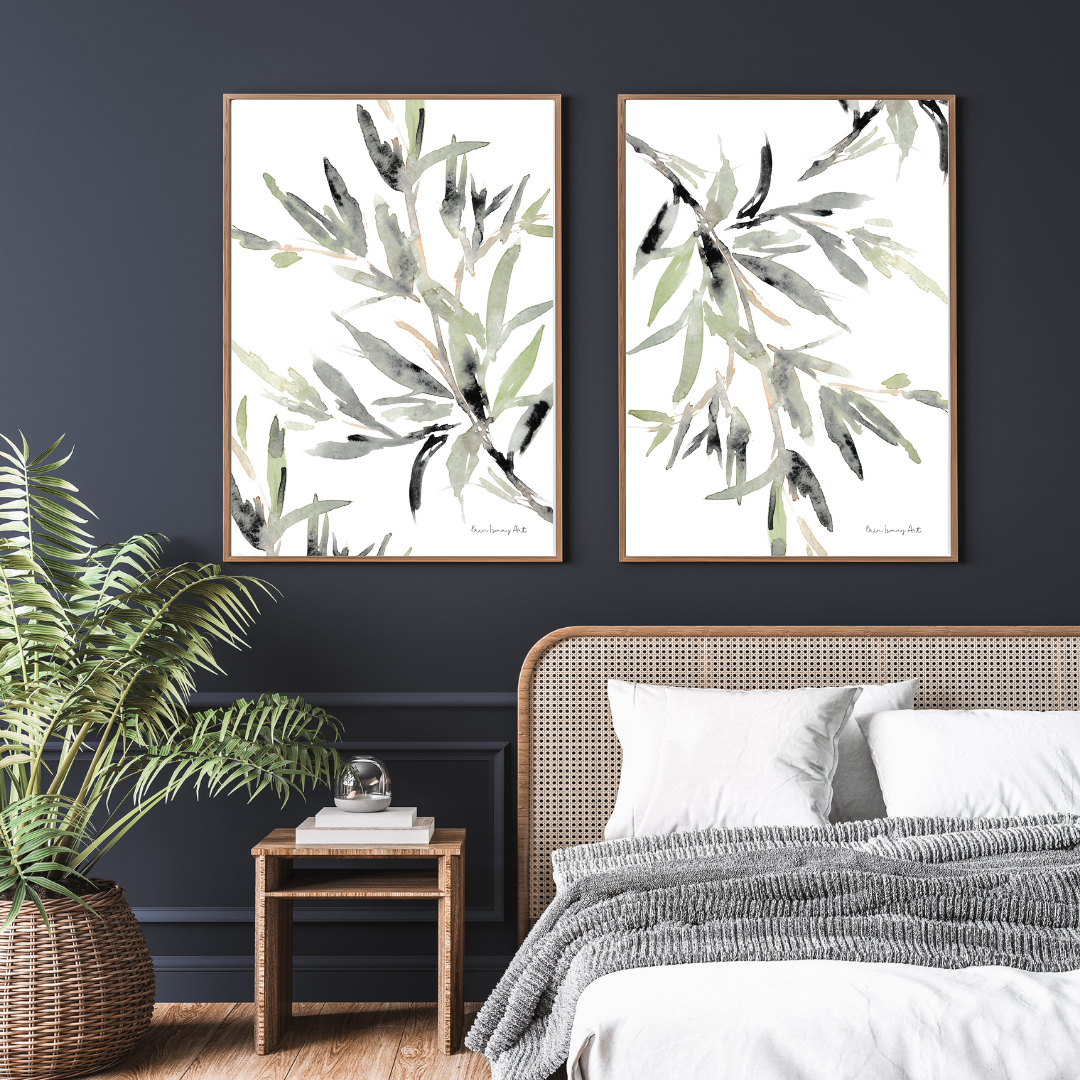 Abstract Greenery Print- 2 Piece Set – Erin Ismay Art